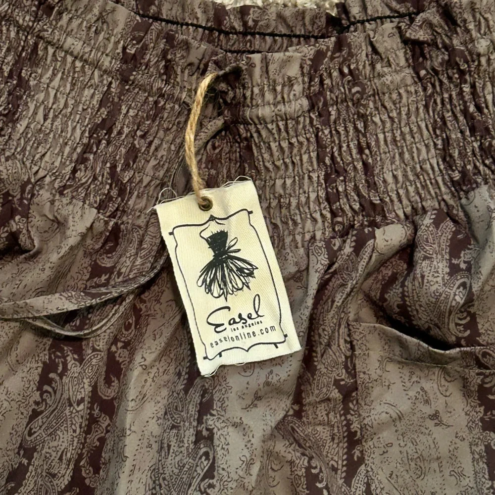 Easel Boho Paisley Smocked Jogger Festival Pants - NWT (EST. Size S)